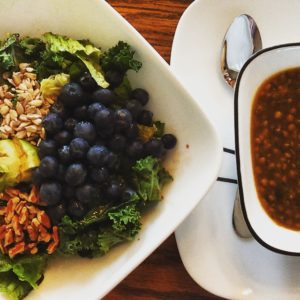 kale salad and lentil soup